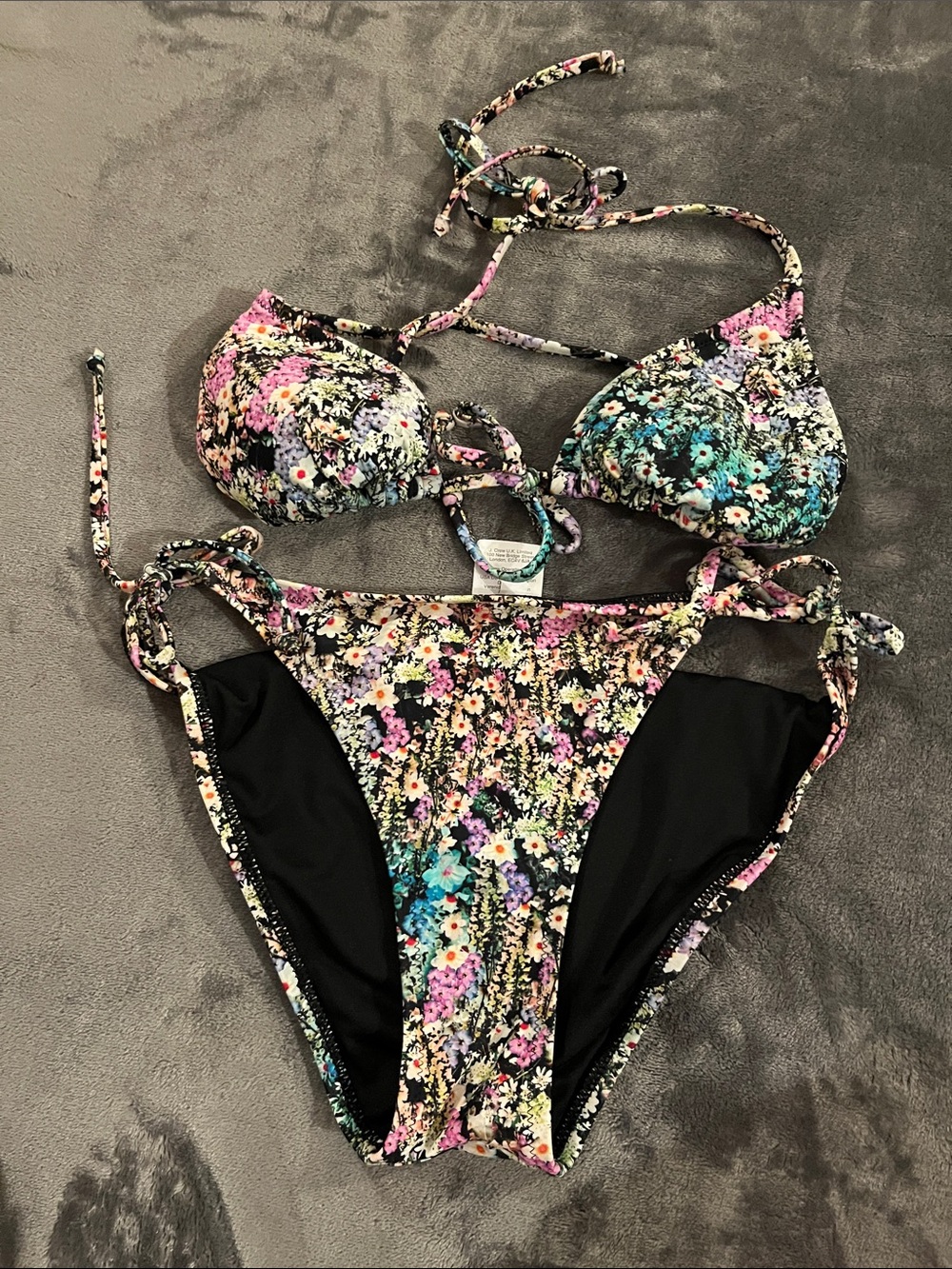 J. Crew Multicolor Floral String Bikini Top and Bottom